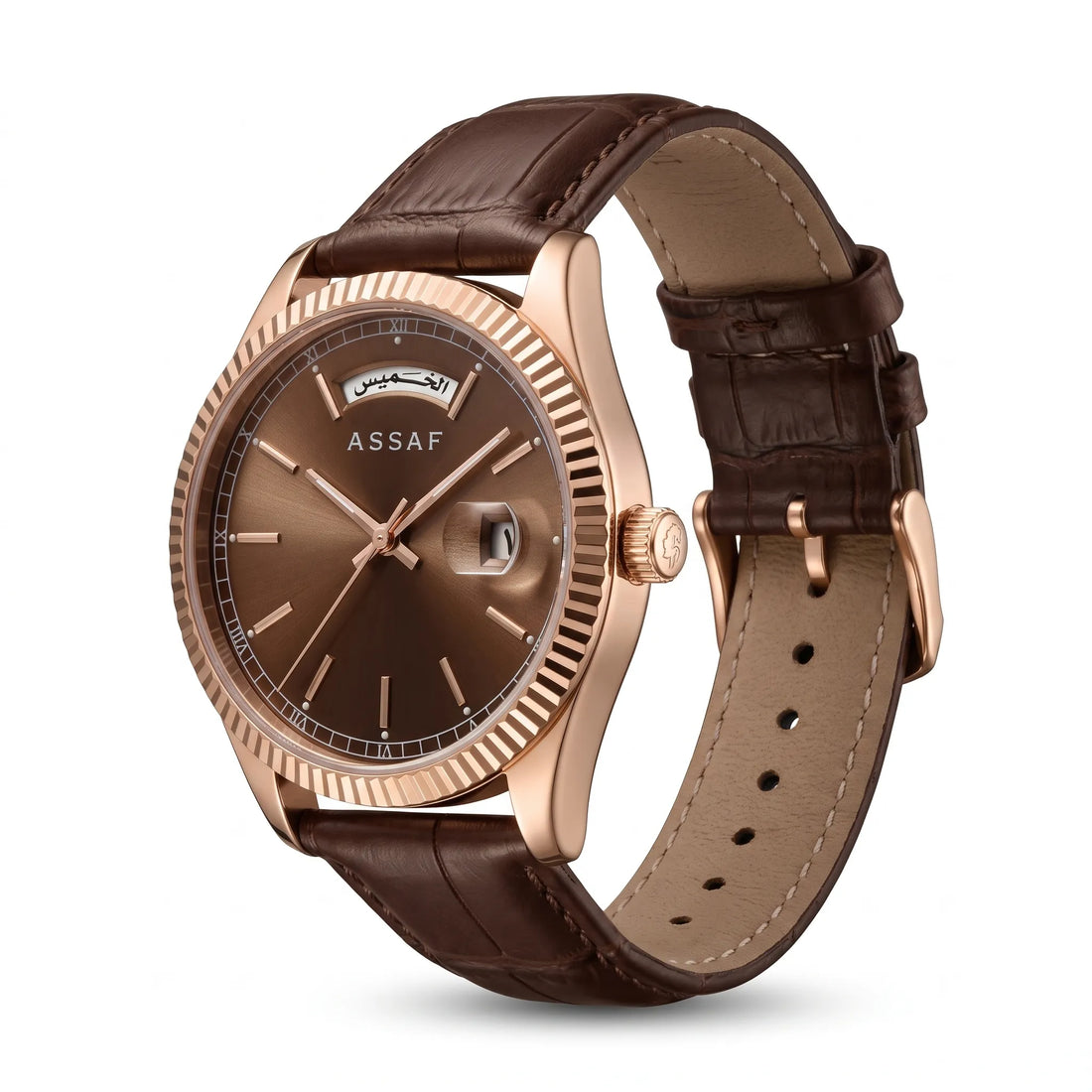 Haron Brown Leather Watch by Assaf – For Men