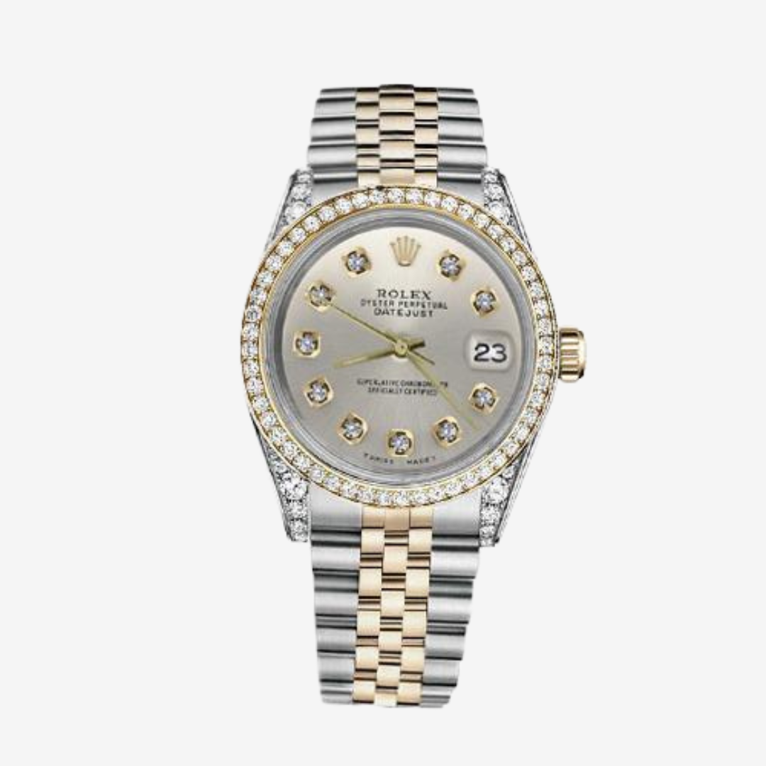 Rolex Datejust Women’s Watch – Two Tone Stainless Steel with Crystal Bezel High Quality