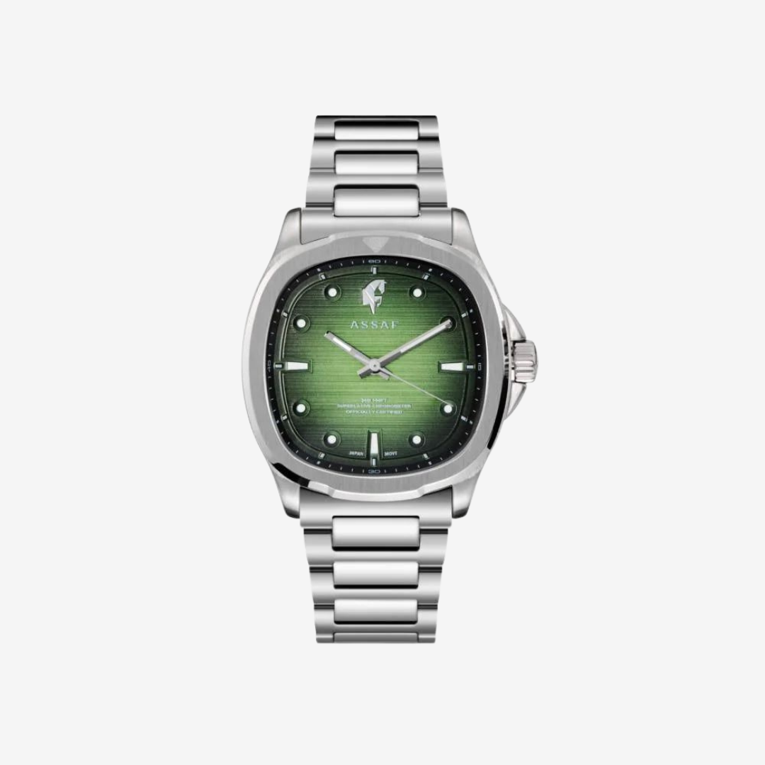 ASSAF Original Men’s Watch – Stainless Steel Green Dial Luxury Gift Set