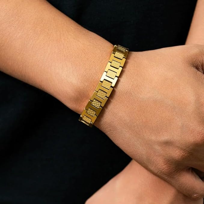 Lacoste Men’s Gold Magnetic Bracelet – Original Stainless Steel Edition