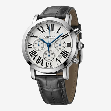 IBSO Men's Watch  White Dial 44mm , Roman Numerals Black Leather Strap Quartz Movement Original Edition
