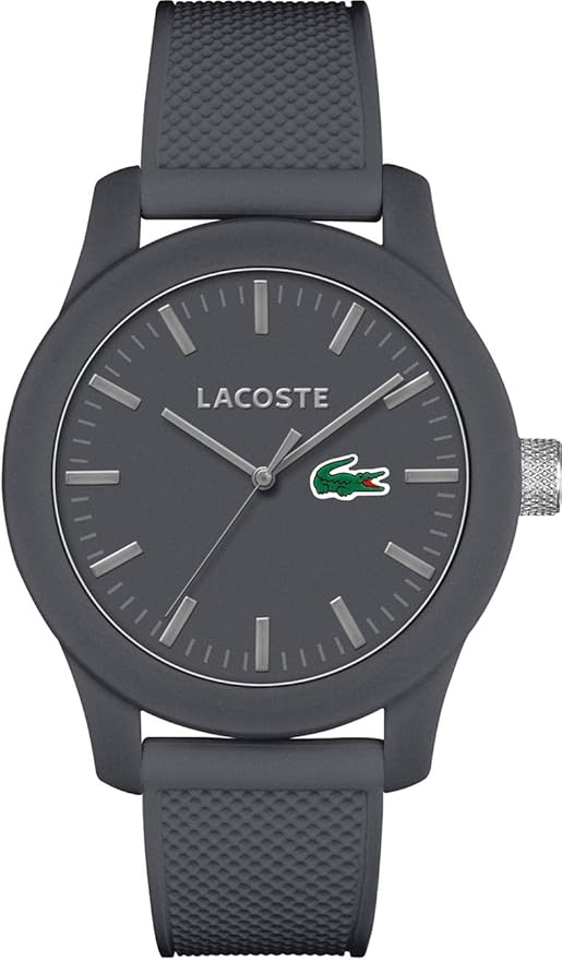 Lacoste Men's Lacoste.12.12 -Quartz Watch with Silicone Strap, Grey,High Quality