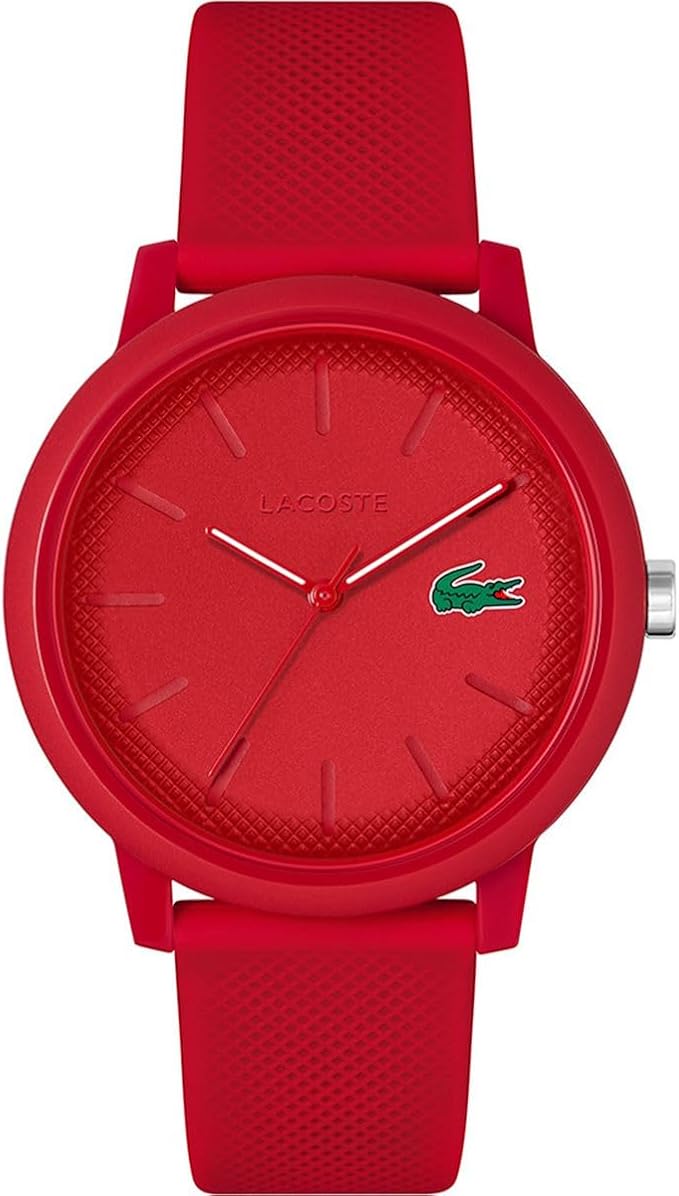 Lacoste Men's Lacoste.12.12 -Quartz Watch with Silicone Strap, Grey,High Quality