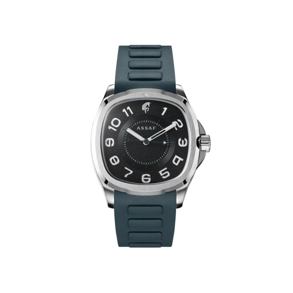 ASSAF Frankel Winner Men's Watch – Black Dial & Olive Green Silicone Strap