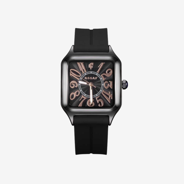 ASSAF Midnight Twist Original Watch – Luxury Black Square Timepiece