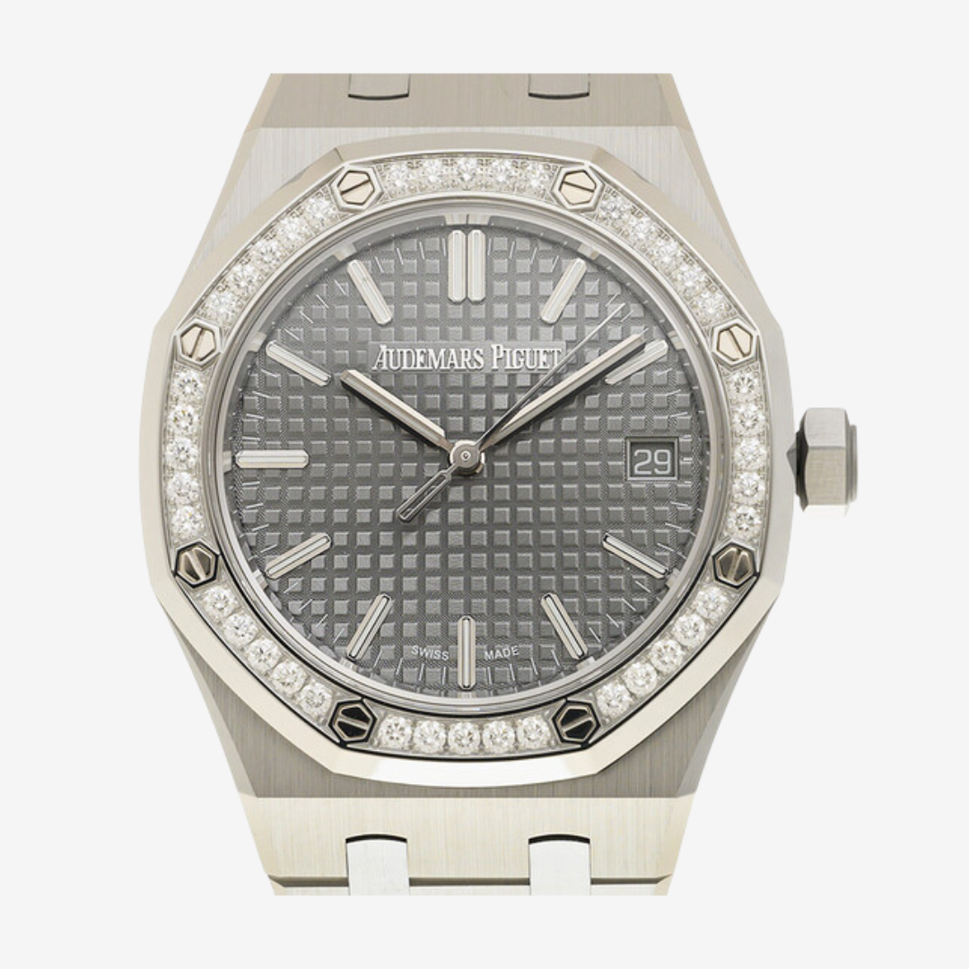 Audemars Piguet Royal Oak Unisex Watch 44mm Automatic Diamond Grey Dial Original