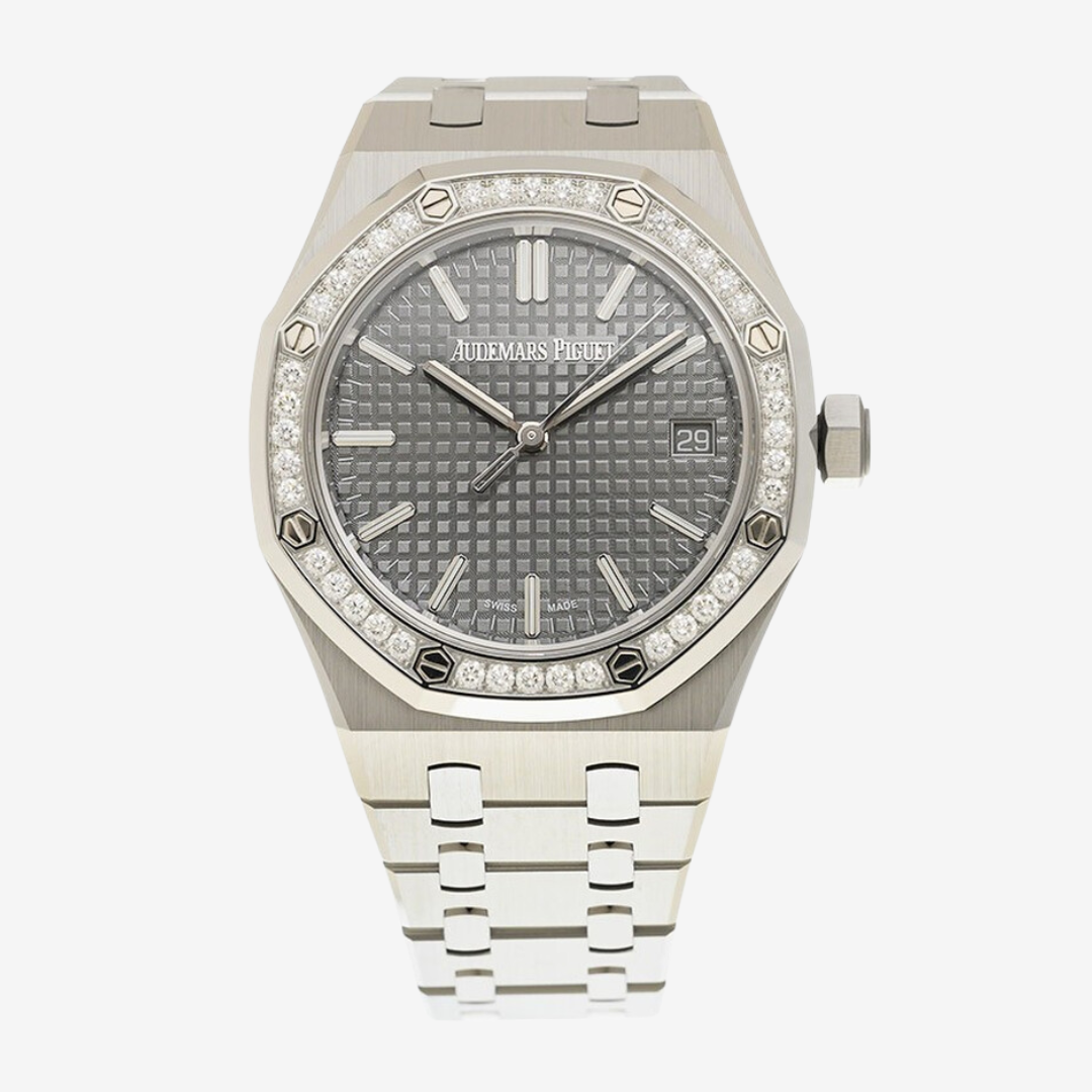 Audemars Piguet Royal Oak Unisex Watch 44mm Automatic Diamond Grey Dial Original