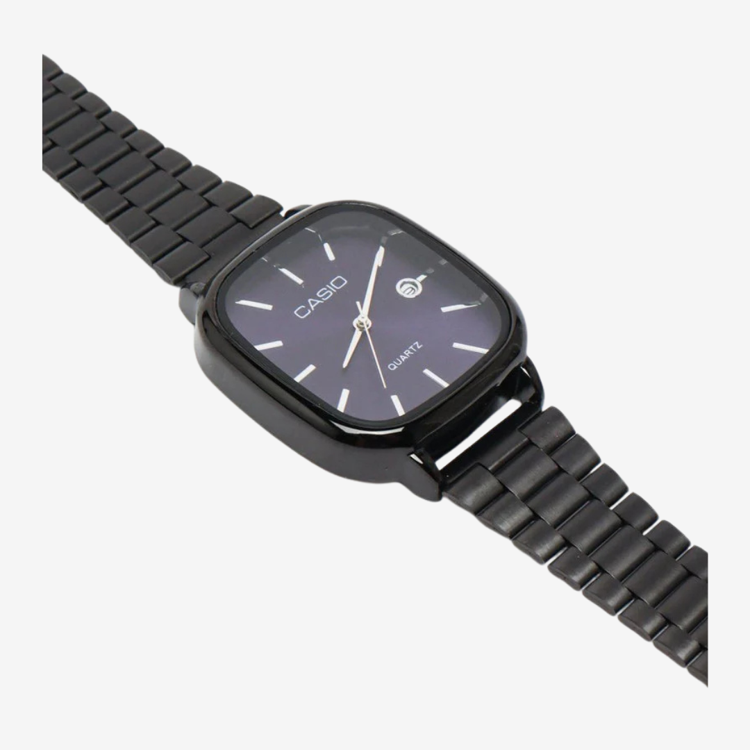 Casio LTP-E117D Unisex Watch Purple Dial Black Stainless Steel Strap High Quality