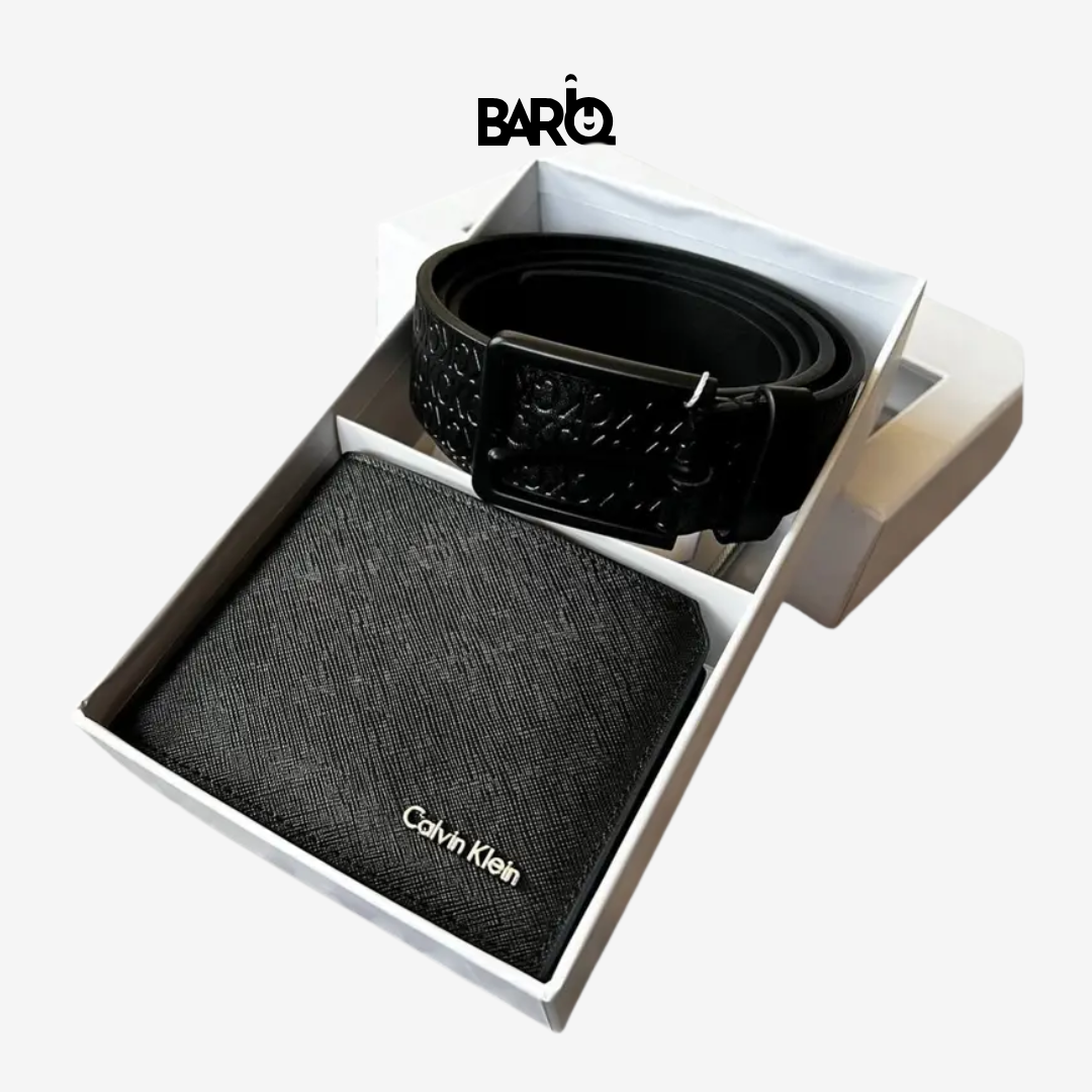 Calvin Klein Men’s Gift Set Wallet and Belt Premium Leather Timeless Style