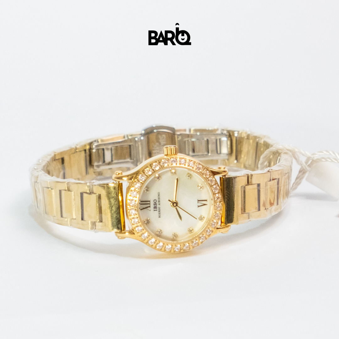 IBSO Women’s Watch Gold Crystal Accents Elegant Japanese Movement Original