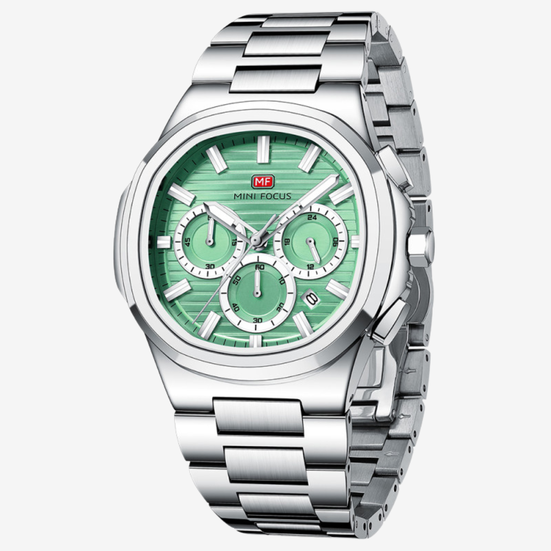 Mini Focus MF0610G Men’s Quartz Watch Stainless Steel 45mm Luminous Hands Original