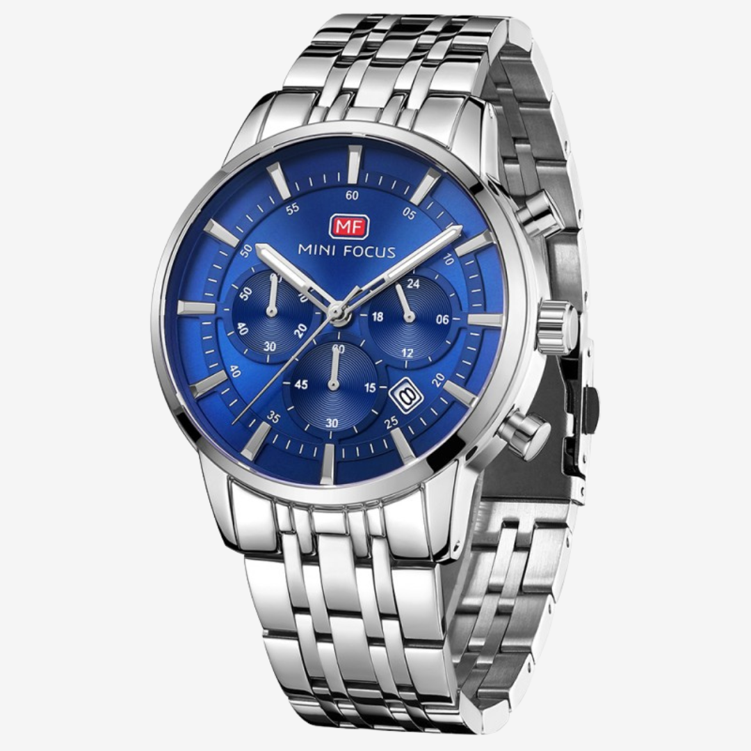 Mini Focus MF0282G Men’s Quartz Watch Stainless Steel, 43mm Case Diameter - Original