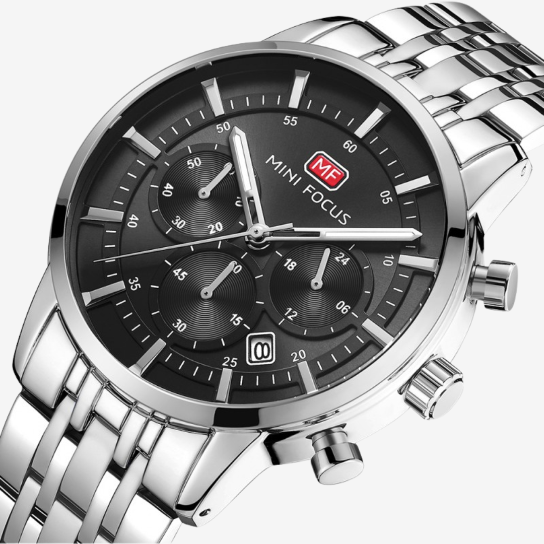 Mini Focus MF0282G Men’s Quartz Watch Stainless Steel, 43mm Case Diameter - Original