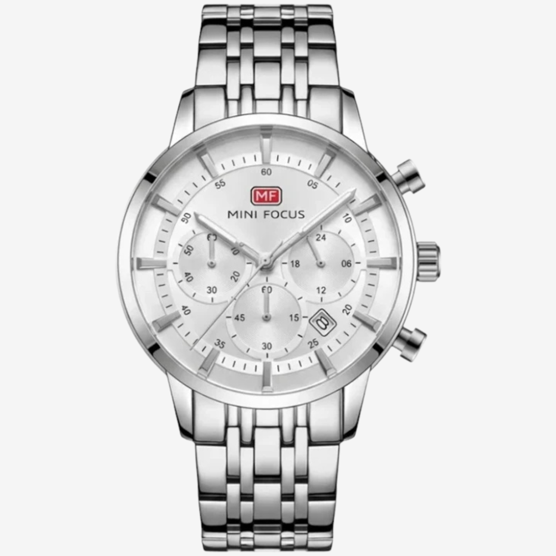 Mini Focus MF0282G Men’s Quartz Watch Stainless Steel, 43mm Case Diameter - Original