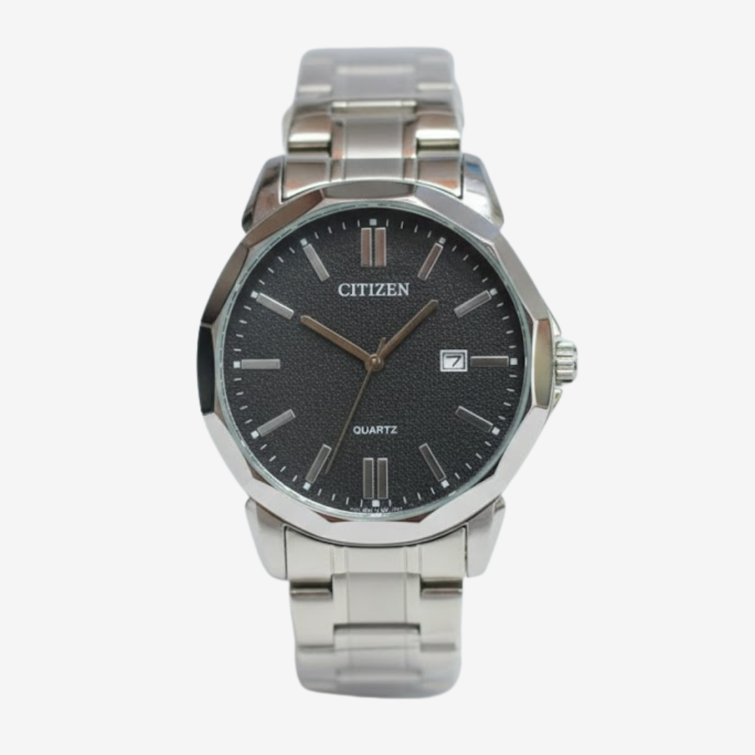 Citizen Men’s Quartz Watch 44mm Stainless Steel, Black Dial Mirror Edition