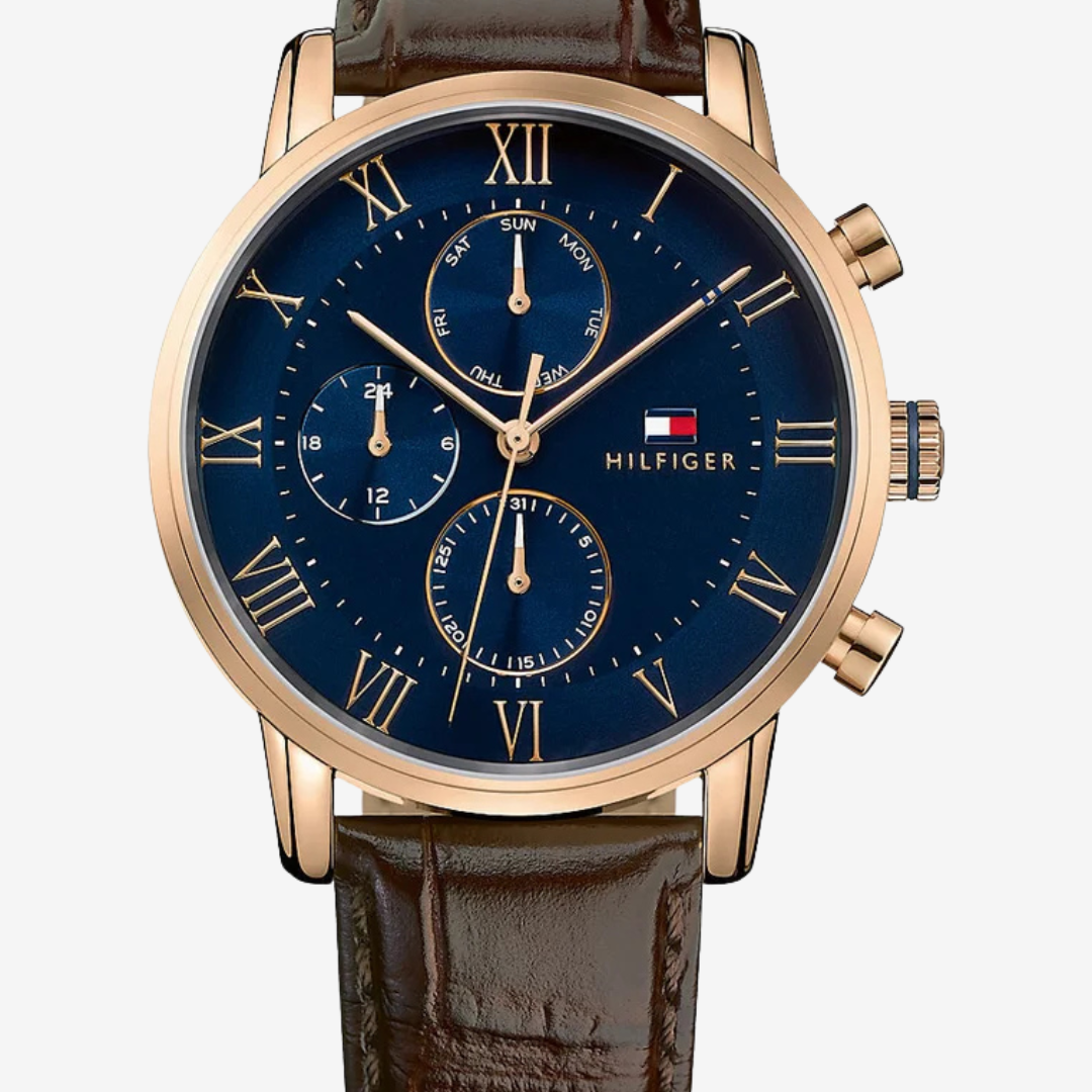 Tommy Hilfiger Men's Mirror Original  Watch – Brown Leather Strap Luxury Classic Design