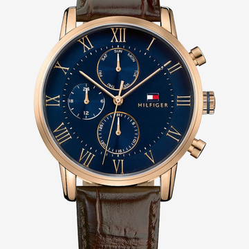Tommy Hilfiger Men's Mirror Original  Watch – Brown Leather Strap Luxury Classic Design