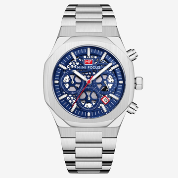 Mini Focus MF0411G Men’s Watch Stainless Steel Strap Blue Dial Quartz Original