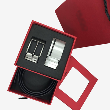 Hugo Boss Original Leather Belt with Two Buckles – Premium Quality