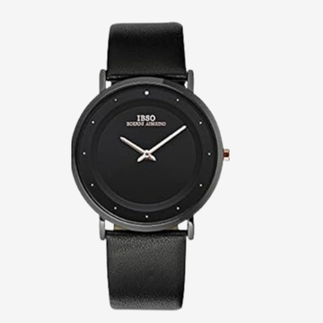 IBSO Women’s Watch – Genuine Leather Black Strap, Black Dial, Stainless Steel Back Model S8160L Japanese Movement - Original
