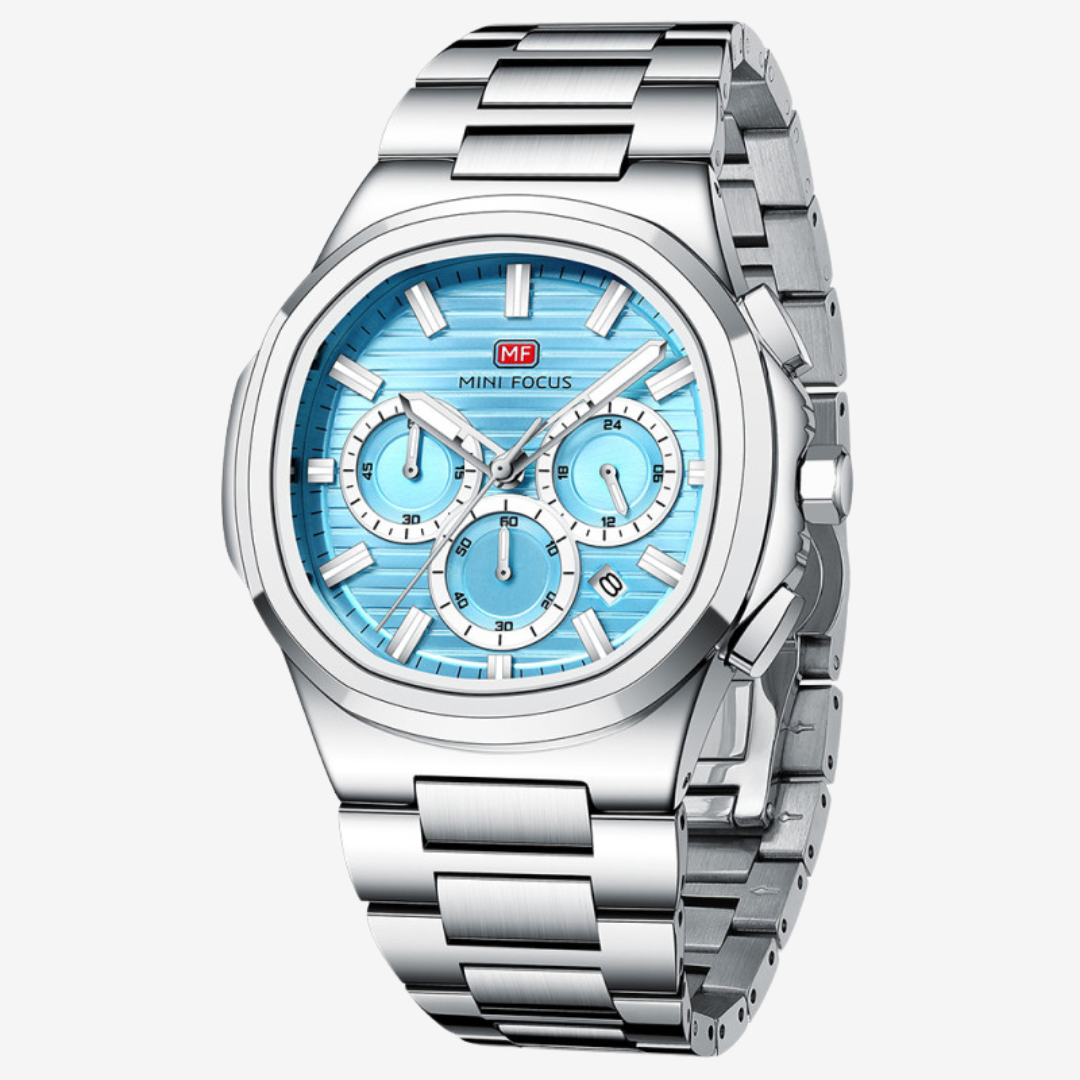 Mini Focus MF0610G Men’s Quartz Watch Stainless Steel 45mm Luminous Hands Original