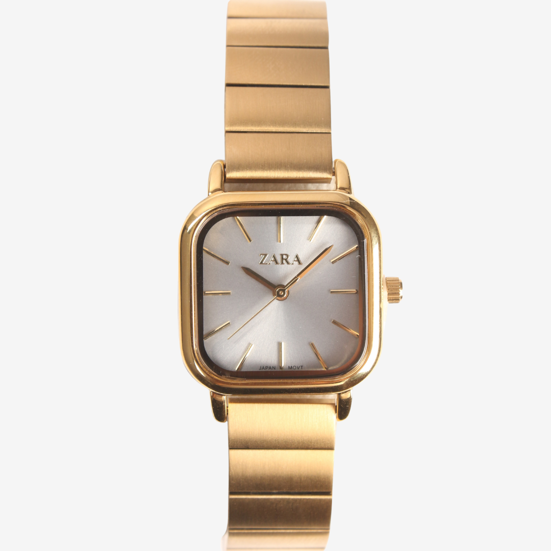 ZARA Men’s Japanese Quartz Movement Gold Stainless-Steel Strap & White Dial – Original