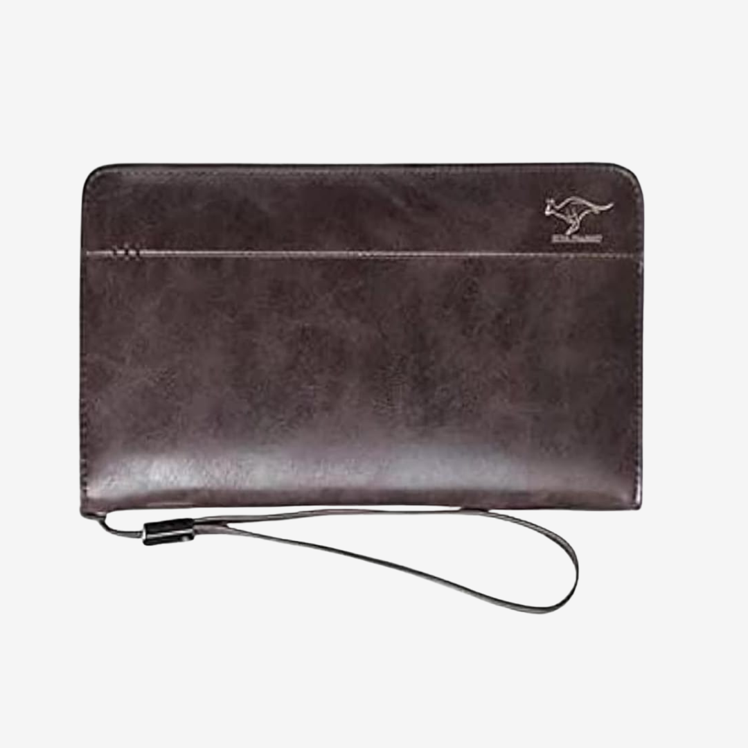 Kangaroo Men’s Hand Clutch Wallet – Mobile Leather Pouch 22×12 cm