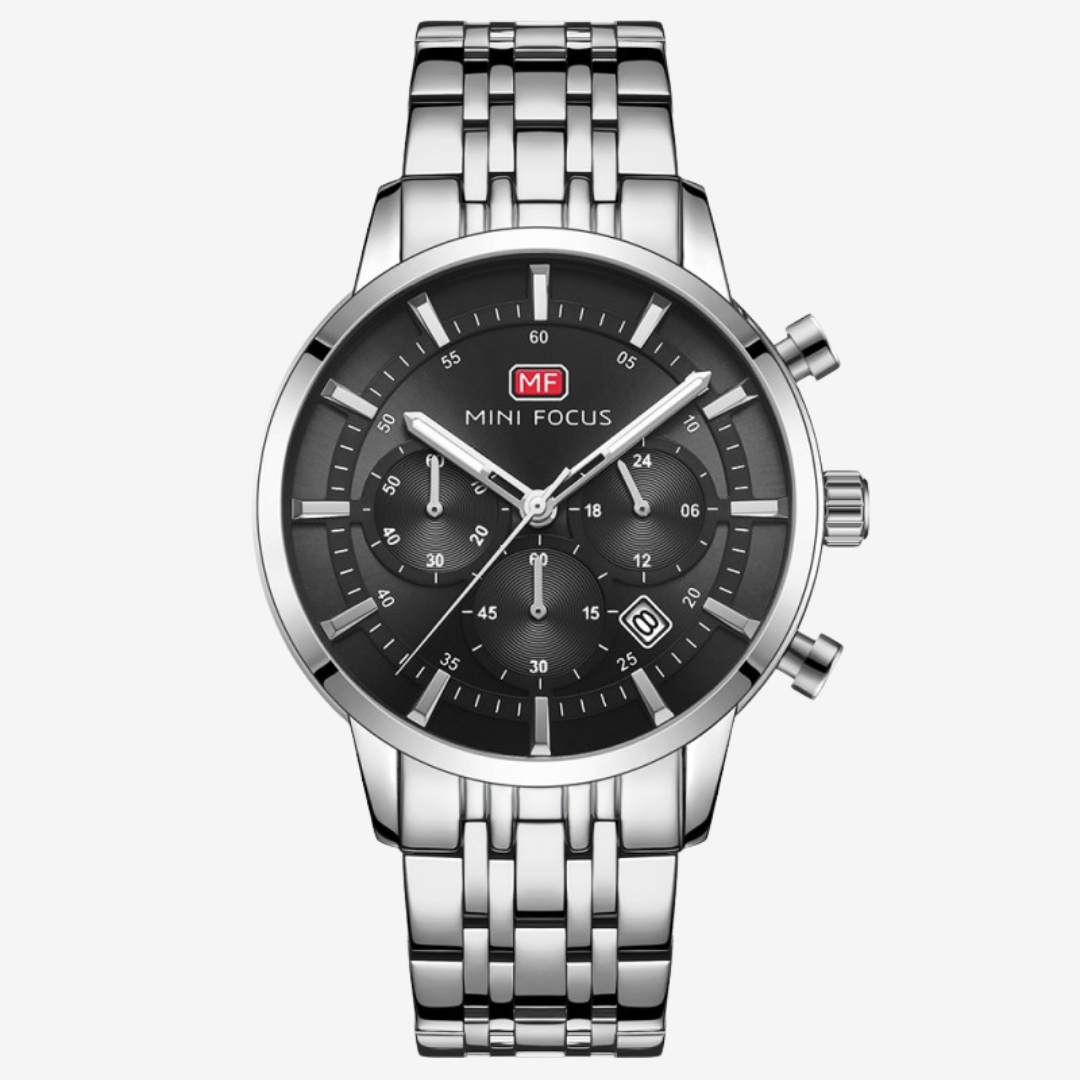 Mini Focus MF0282G Men’s Quartz Watch Stainless Steel, 43mm Case Diame ...