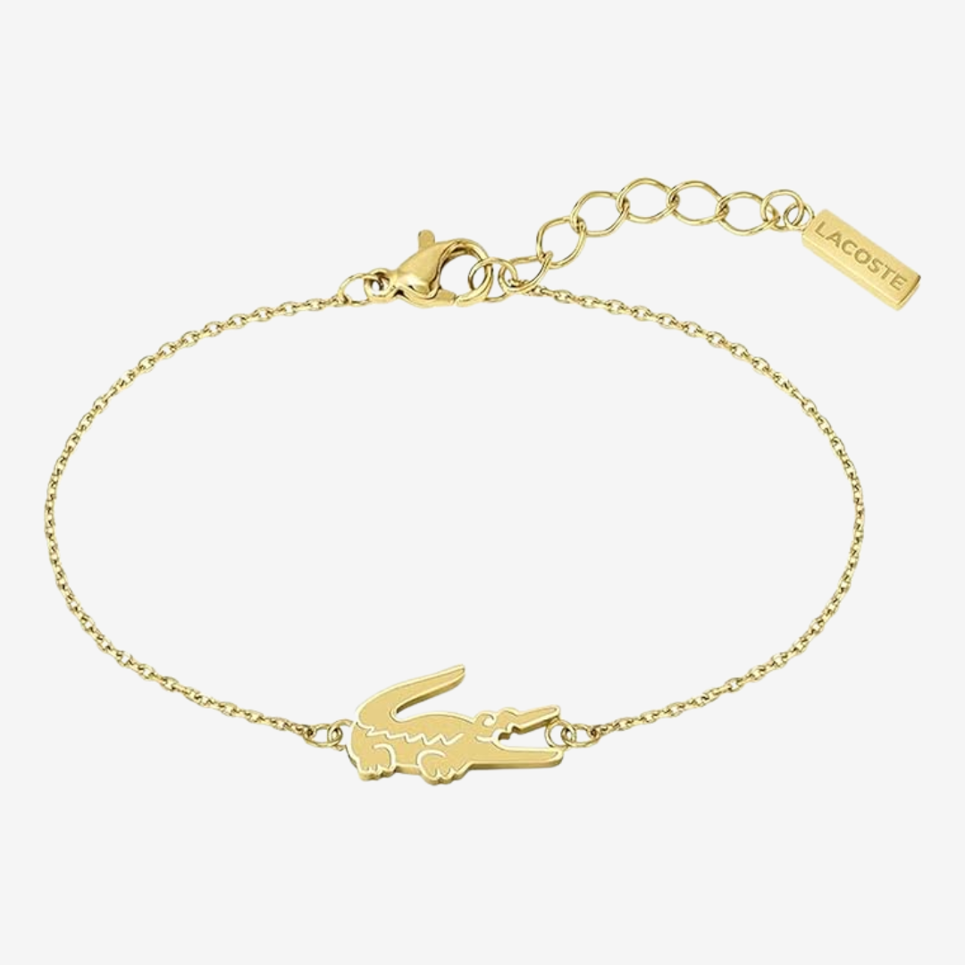 Lacoste Women's CROCODILE Collection Pendant Necklace available in silver, yellow gold or carnation gold