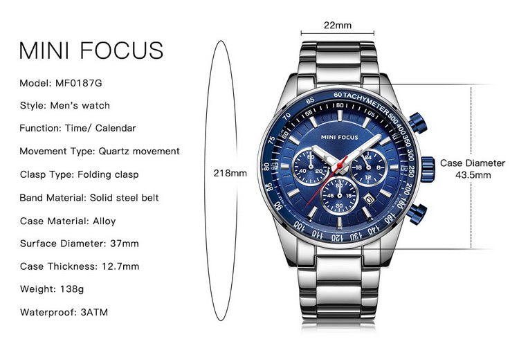 Mini Focus MF0187G – Luxury Men’s Stainless Steel Watch Original