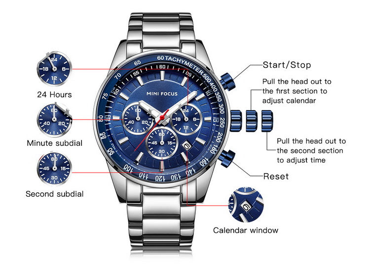 Mini Focus MF0187G – Luxury Men’s Stainless Steel Watch Original