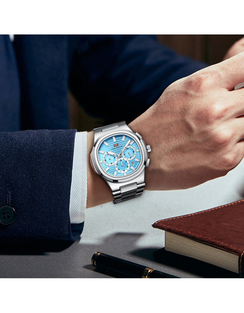 Mini Focus MF0610G Men’s Quartz Watch Stainless Steel 45mm Luminous Hands Original