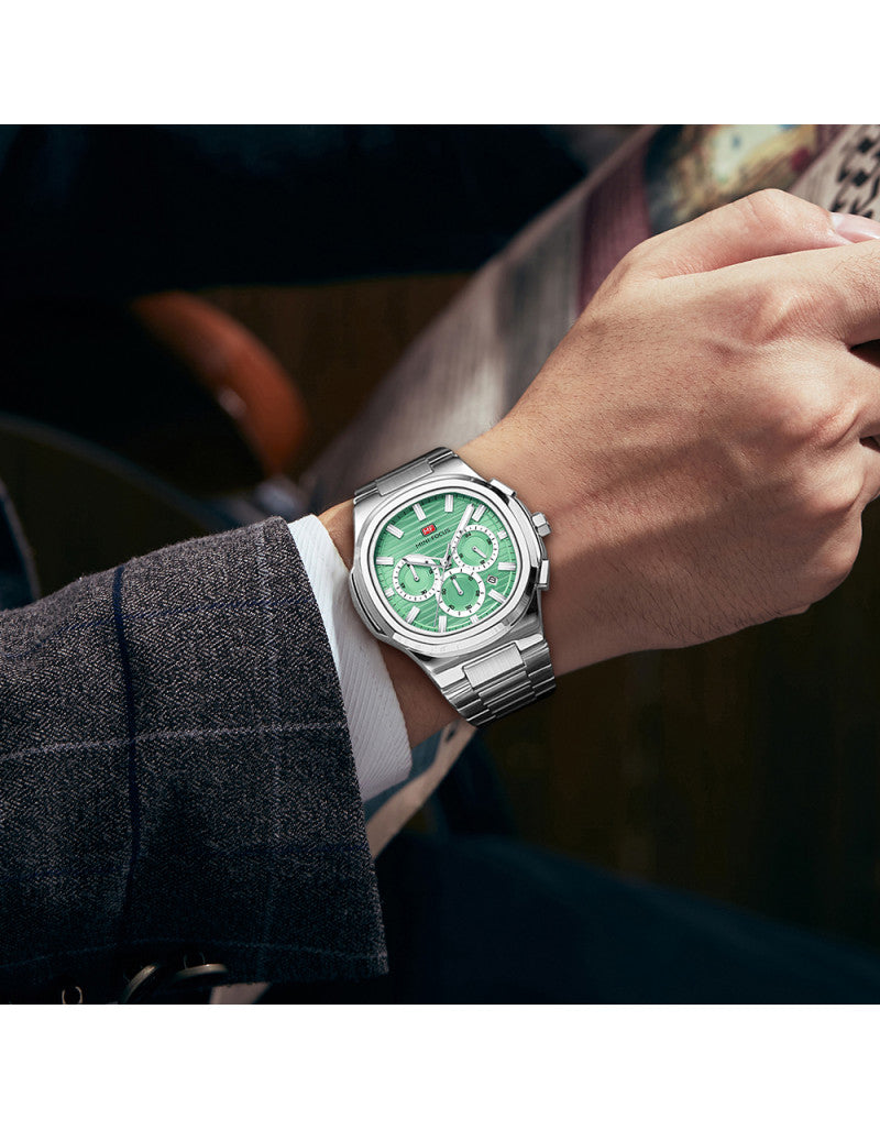 Mini Focus MF0610G Men’s Quartz Watch Stainless Steel 45mm Luminous Hands Original