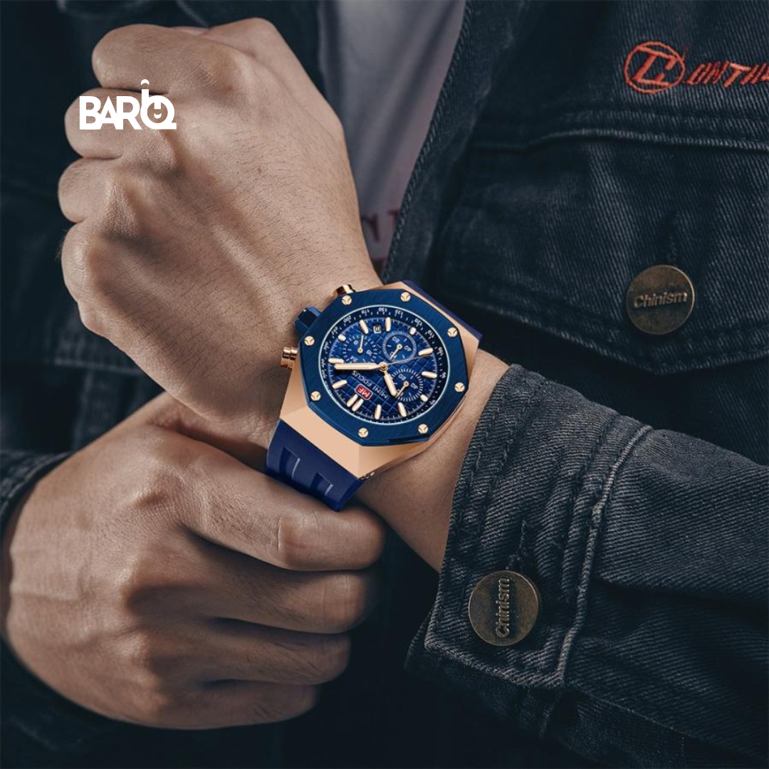 Mini Focus Men’s Watch MF0417G.04 45mm Chronograph Blue Leather Strap Original