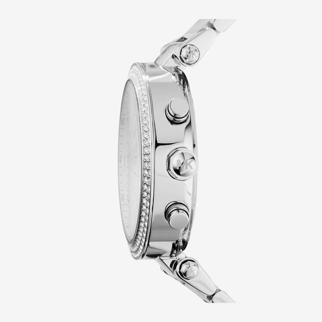 Mini Focus Women’s Watch MF0497L 39mm Silver Stainless Steel Chronograph Date Display Original