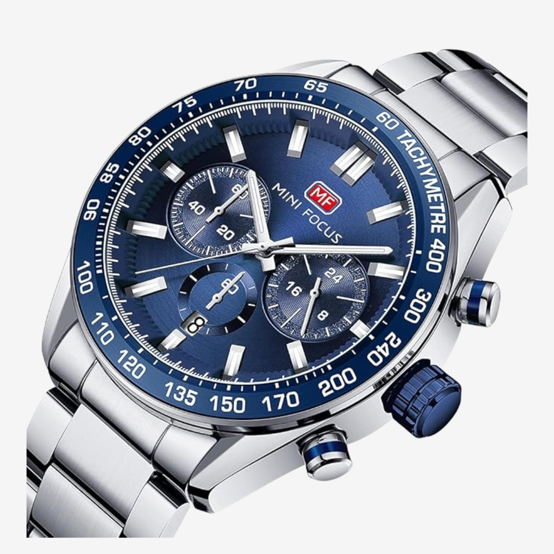 Mini Focus Watch 0403G. 44 Blue Dial Silver Stainless Steel Original