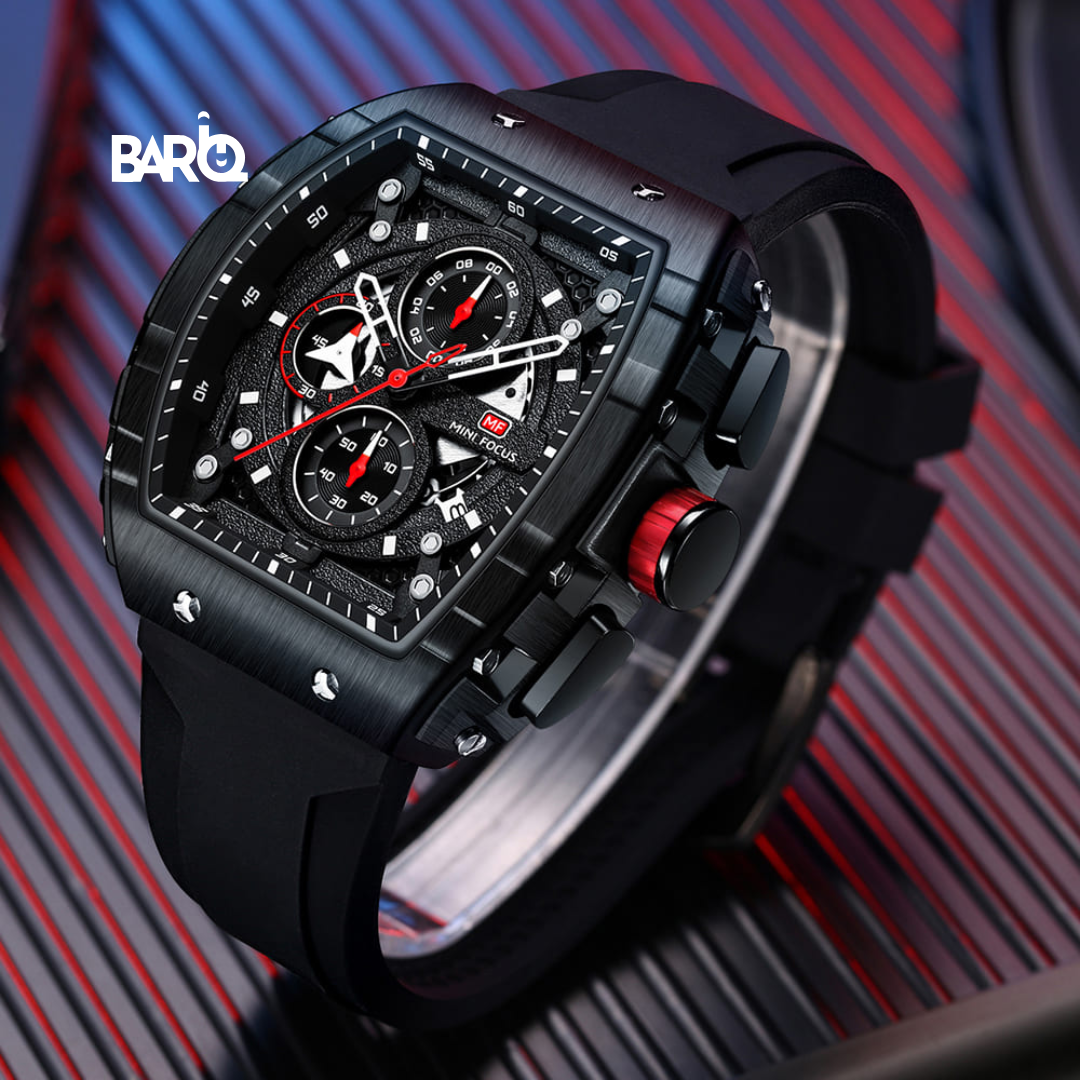Mini Focus Men’s Watch MF0399G-05 – Black Dial, Black Rubber Strap - Mirror Edition