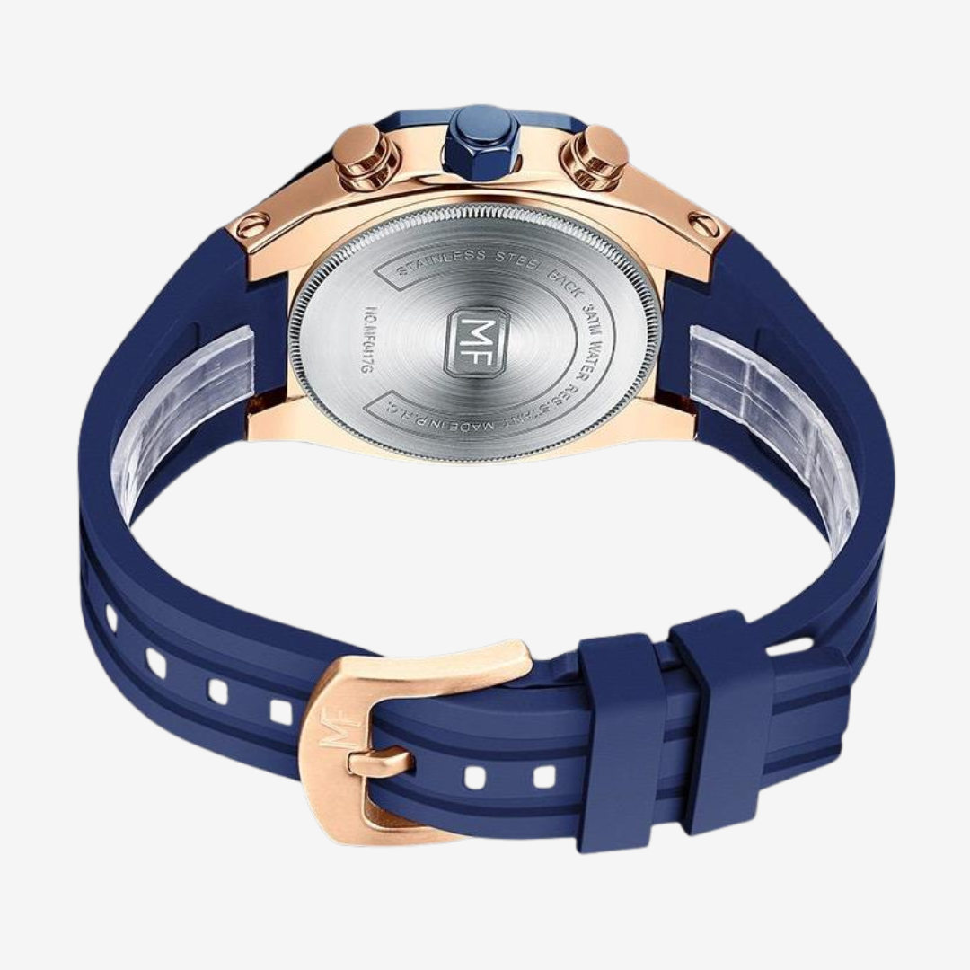 Mini Focus Men’s Watch MF0417G.04 45mm Chronograph Blue Leather Strap Original