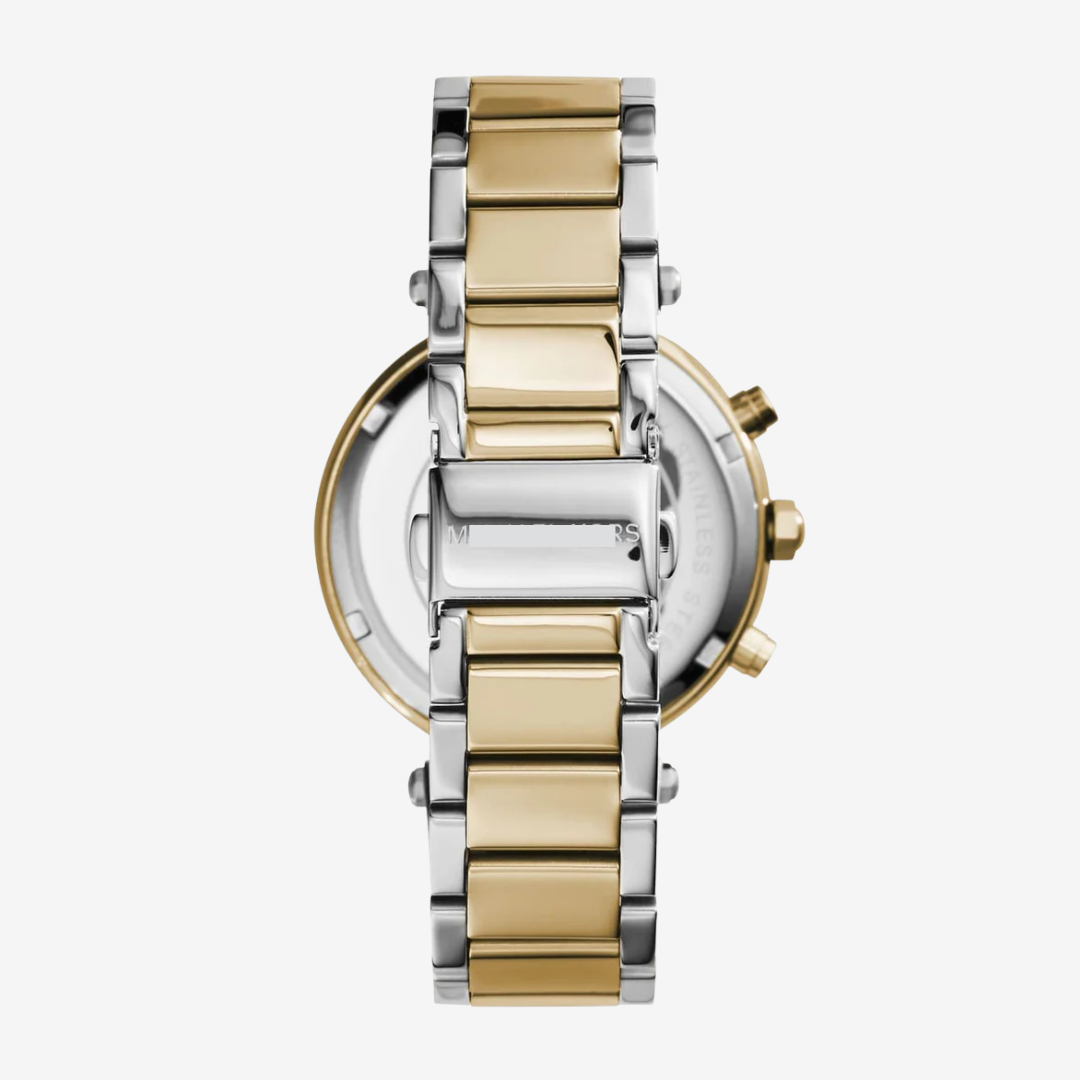 Mini Focus Women’s Watch MF0497L Silver Gold Double Crystal Bezel Original