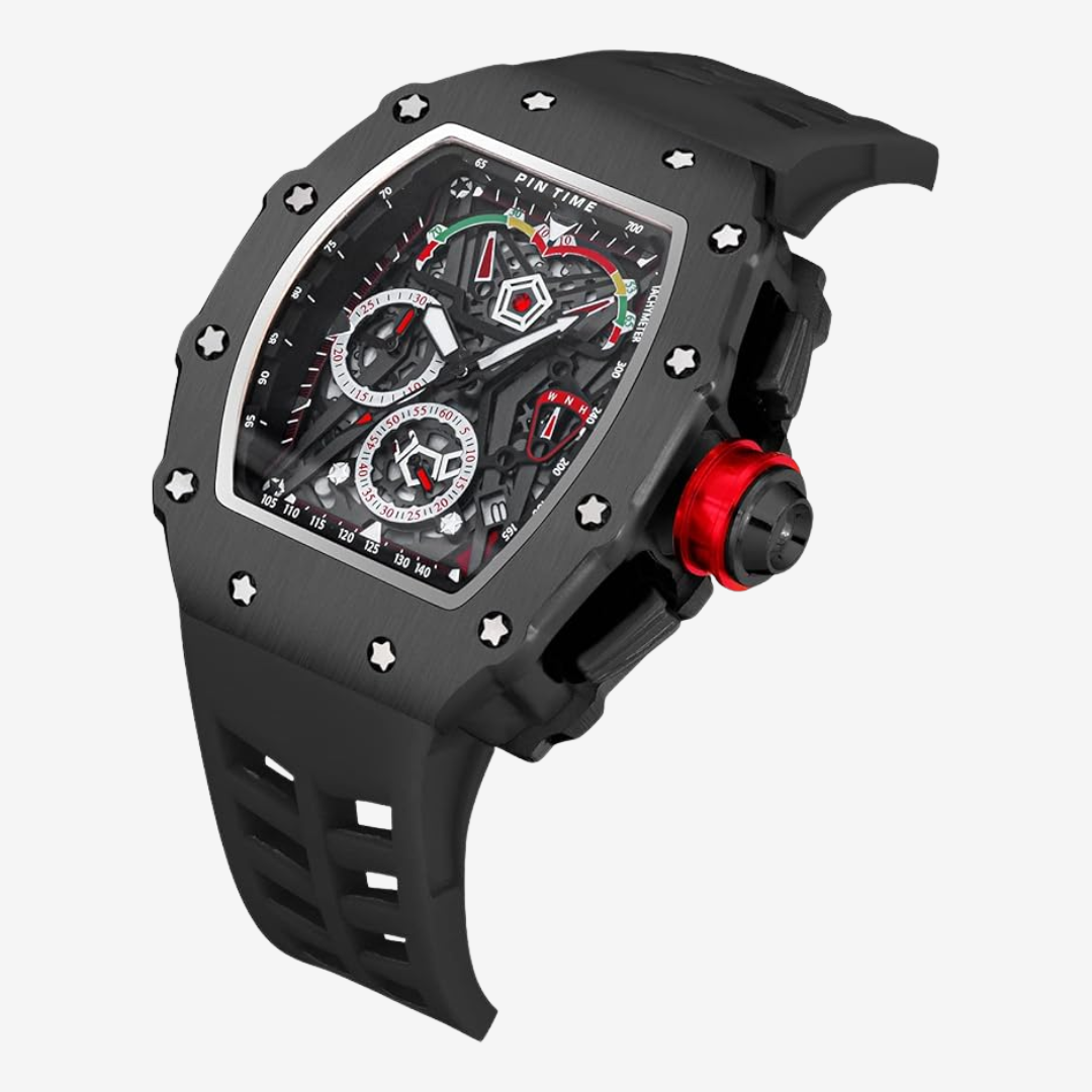 Richard Mille Men’s Watch  Luxury Sport Design Black Rubber Strap Chronograph – Mirror Original
