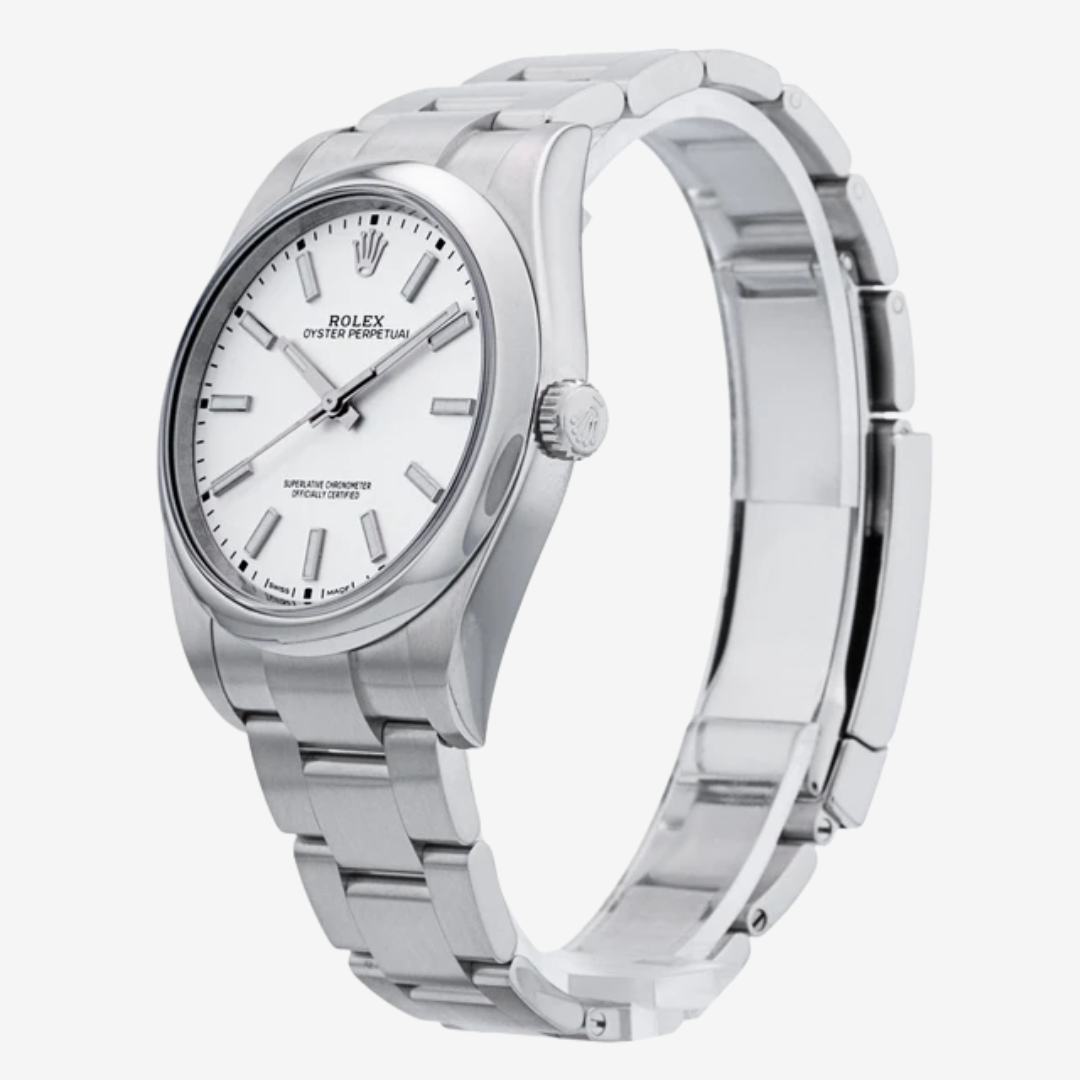 Rolex Oyster Perpetual Men’s Watch 41mm Quartz White Dial Stainless Steel Silver High Quality