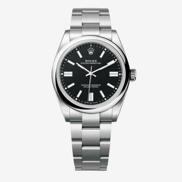 Rolex Oyster Perpetual Men’s Watch 41mm Quartz Black Dial Stainless Steel Silver High Quality