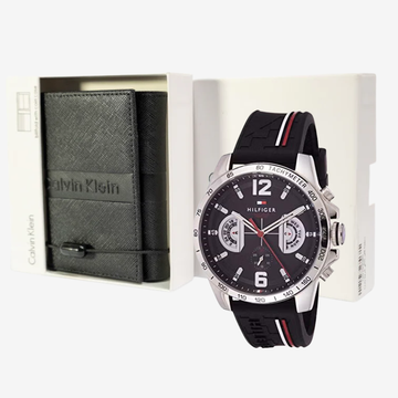 Tommy Hilfiger watch Mirror Edition + Calvin Klein Men's Denim Wallet
