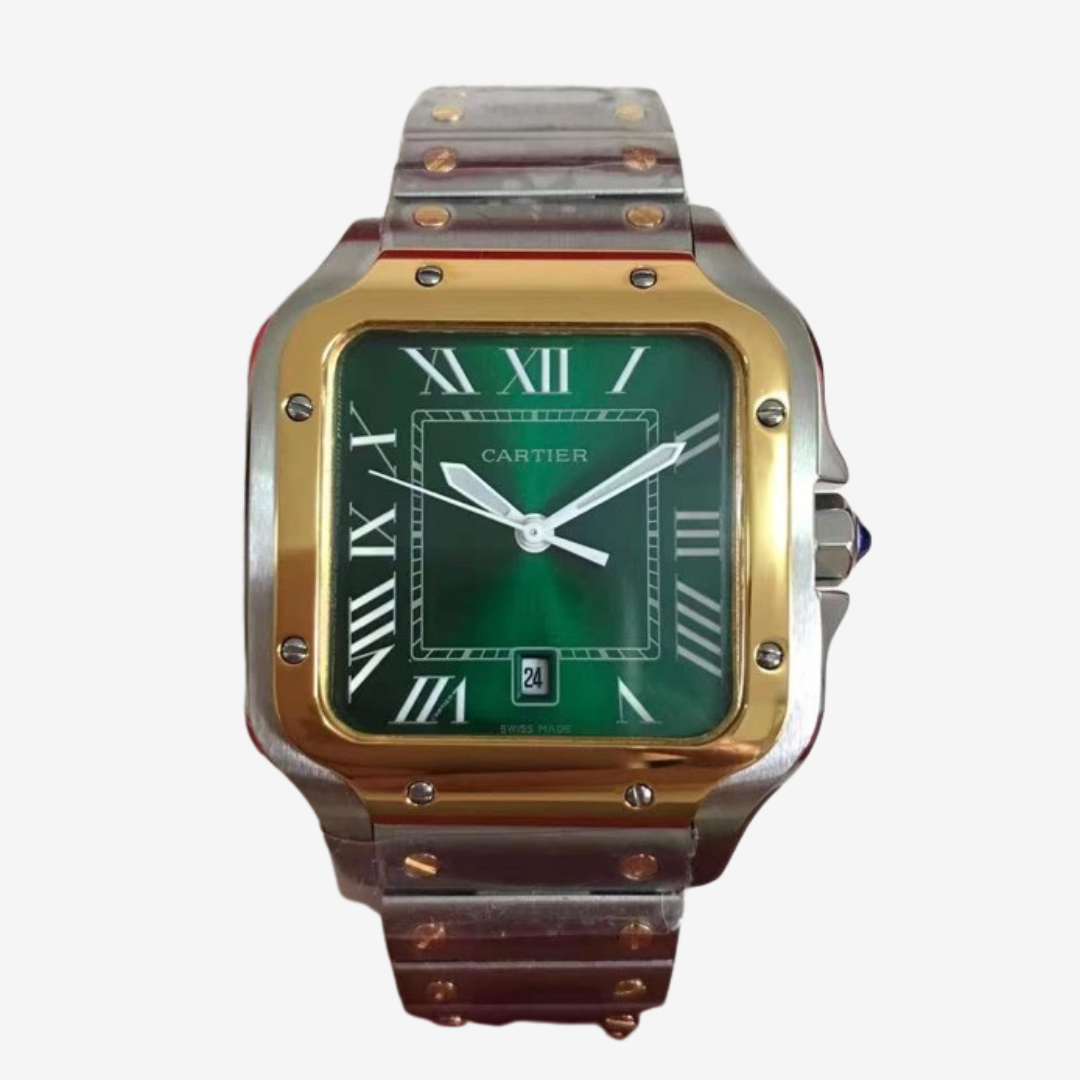 Cartier Santos de Cartier 40mm Two-Tone Green Dial – Limited Edition-  Mirror Edition