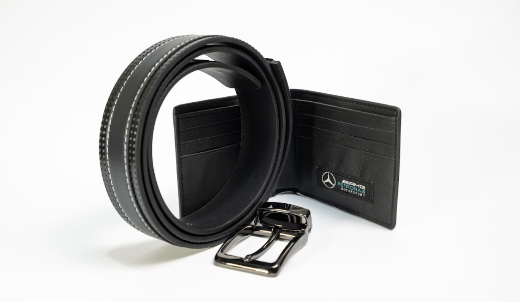 Tommy Mercedes Belt and Wallet Set Black