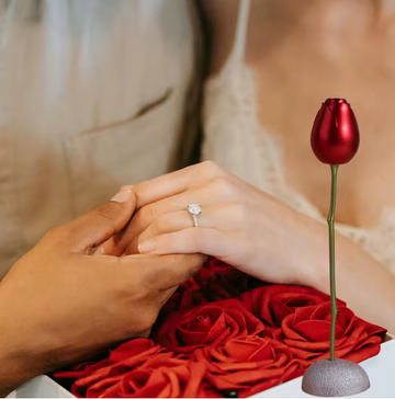 Romantic Rose Gift Box for Ring – Perfect for Love or Engagement, with Pandora Mirror Edition Ring Gift