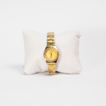 Seifco Crystal Stones Watch 36 Gold Stainless Gold Dial Original