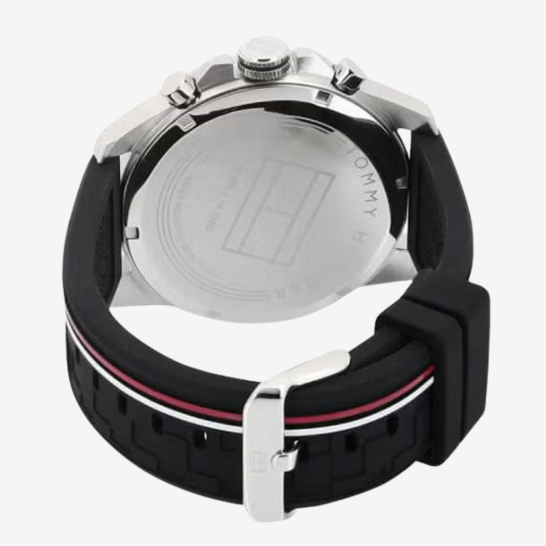 Tommy Hilfiger watch for men 1791473 44mm Black Rubber Strap - Mirror Edition