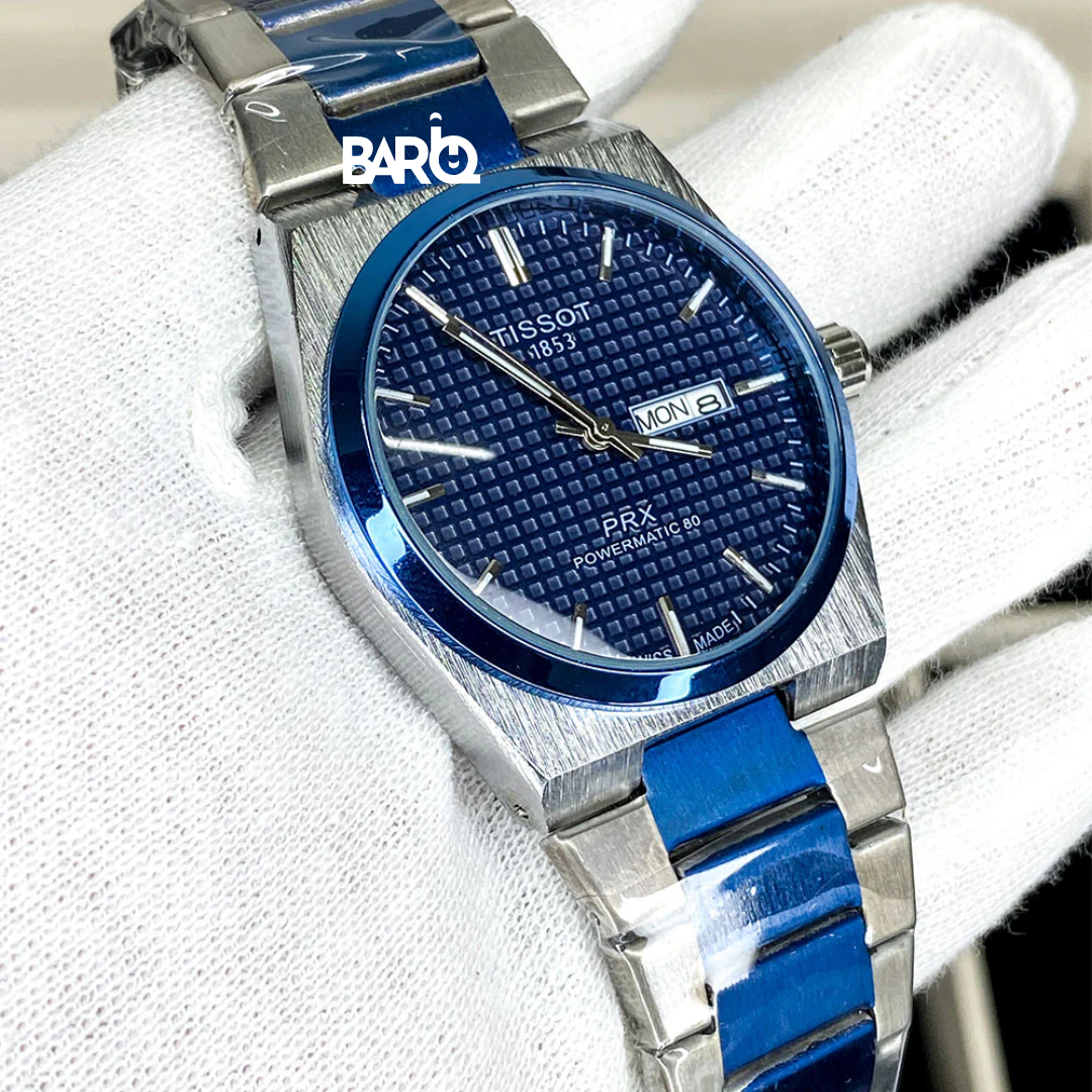 Tissot PRX Powermatic Men’s Watch Silver Blue Stainless Steel High Quality