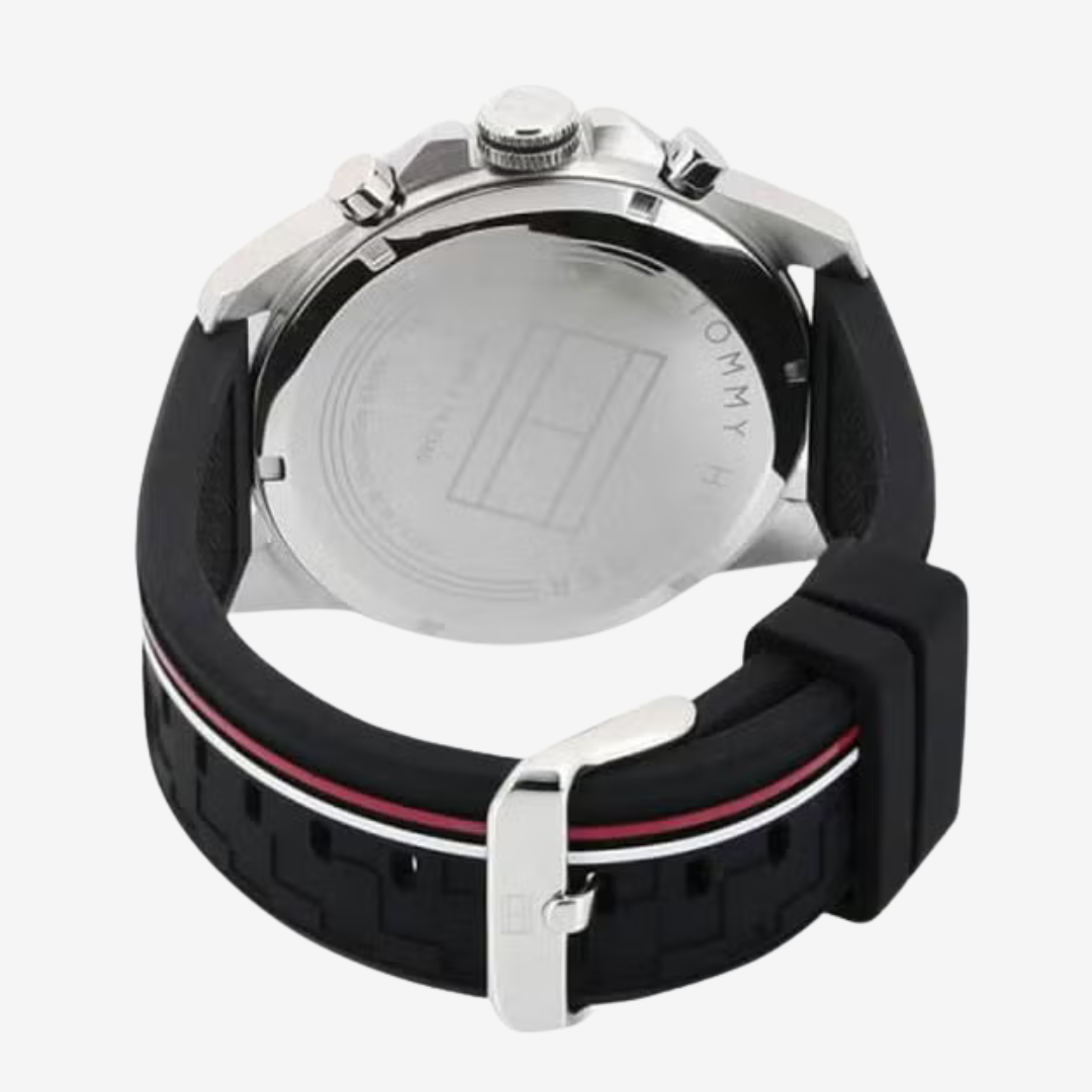 Tommy Hilfiger Men’s Watch 1791473 Multi Dial Quartz black Silicone Strap Original